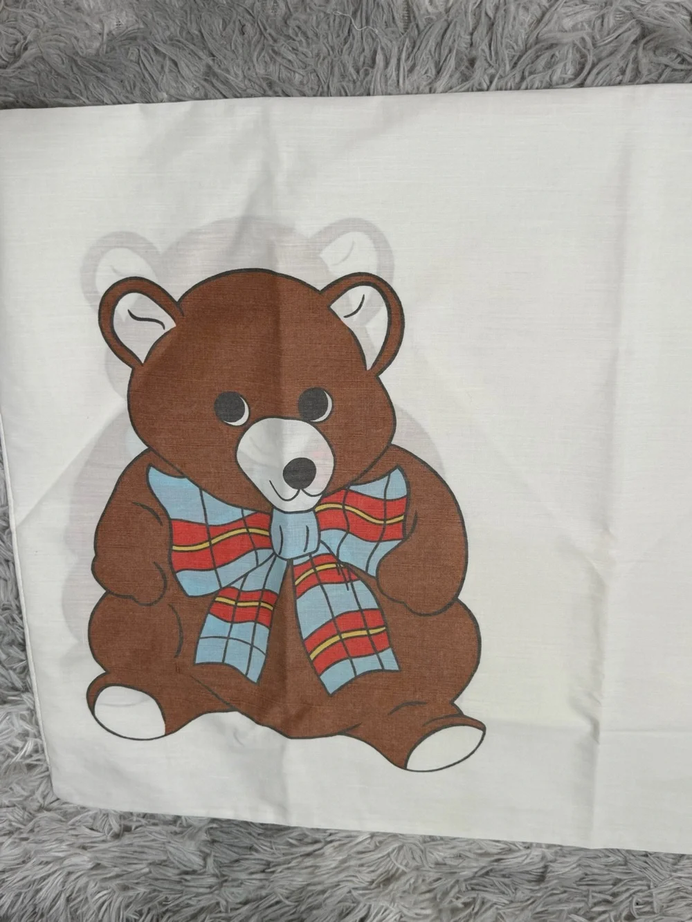 Vintage Royal Family Teddy Bear Pillowcase Standard Queen Cotton Blend USA